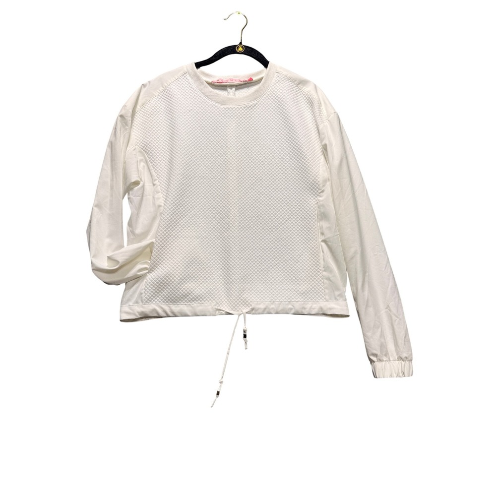 Pashmina Sweatshirt Women S White Quilted Drawstring Hem 21261